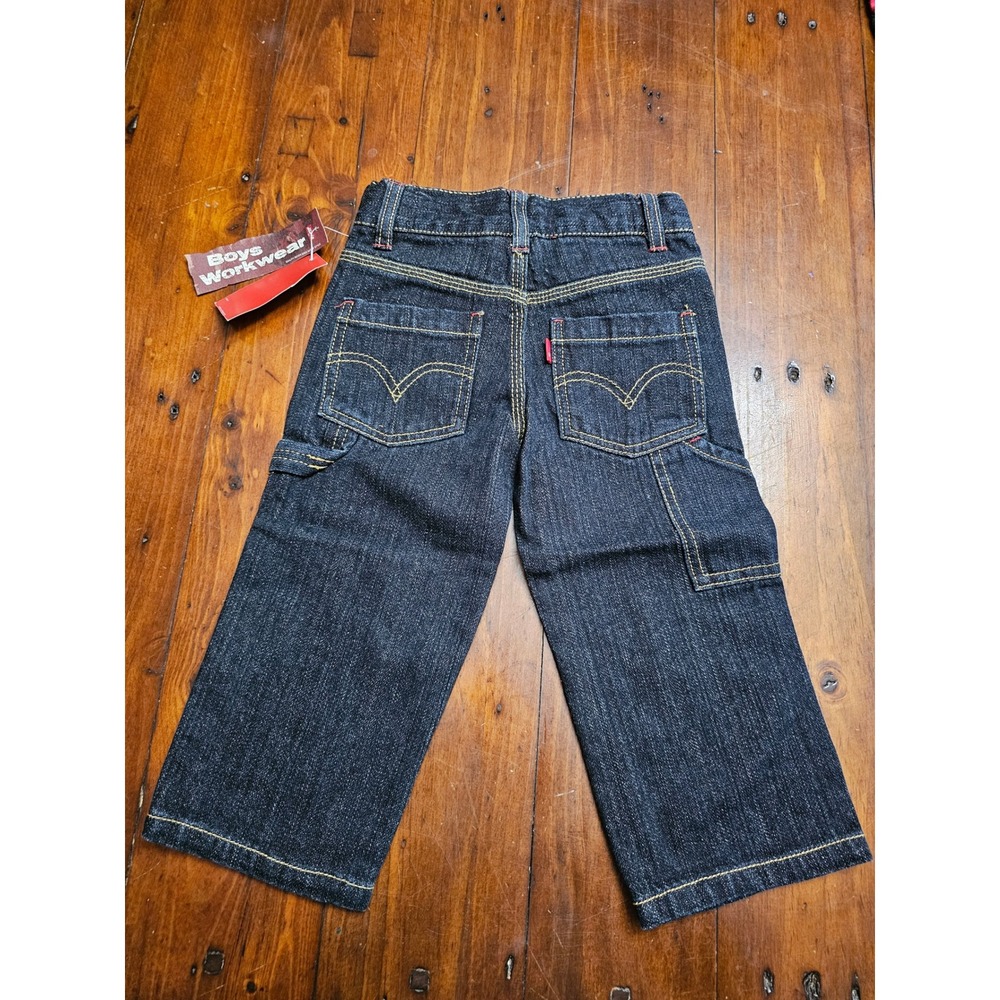 Levi Boys Workwear Carpenter Jeans Dark Wash Denim 2T Vintage 2006 NWT